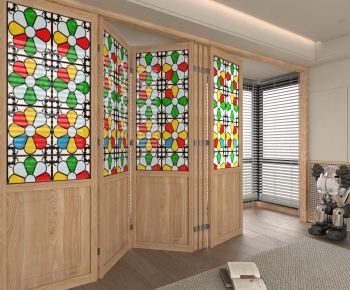 Modern Wooden Screen Partition-ID:720757968