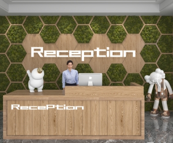 Modern Office Reception Desk-ID:668859003