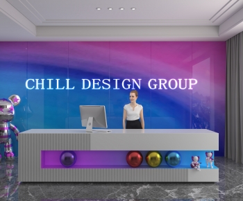 Modern Office Reception Desk-ID:406246909