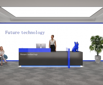 Modern Office Reception Desk-ID:345740333