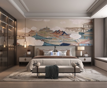 New Chinese Style Bedroom-ID:281075955