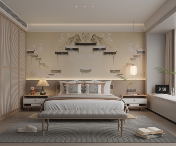 New Chinese Style Bedroom-ID:319032914