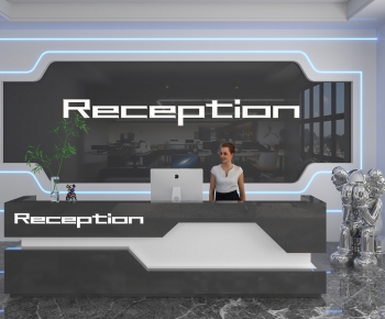 Modern Office Reception Desk-ID:122050059