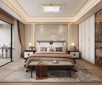 New Chinese Style Bedroom-ID:179215919