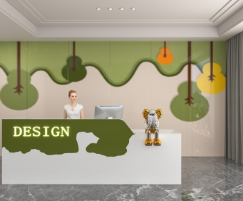 Modern Office Reception Desk-ID:916786911