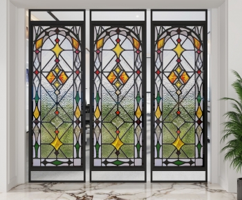 European Style Glass Screen Partition-ID:436359888