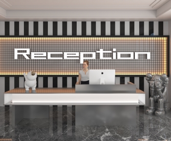 Modern Office Reception Desk-ID:456424003