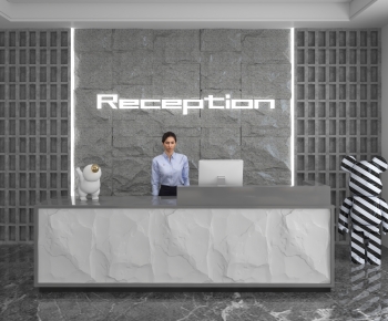 Modern Office Reception Desk-ID:132462983