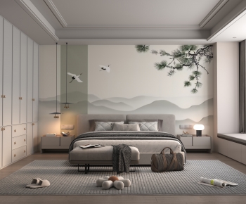 New Chinese Style Bedroom-ID:358407972