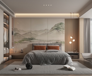 New Chinese Style Bedroom-ID:872076993