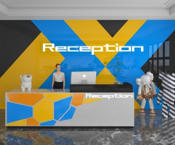 Modern Office Reception Desk-ID:487322095