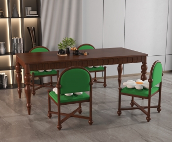 French Style Dining Table And Chairs-ID:299184081