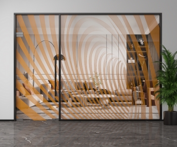 Modern Glass Screen Partition-ID:489304073