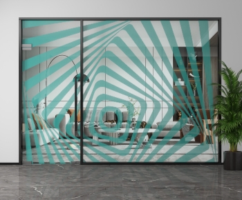 Modern Glass Screen Partition-ID:983268024