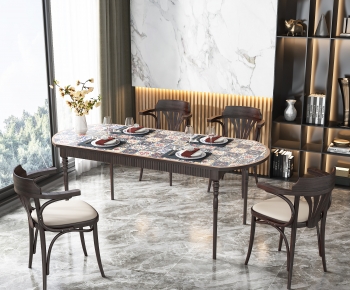 American Style Dining Table And Chairs-ID:120549924