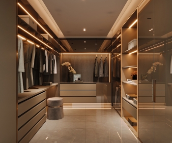 Modern Clothes Storage Area-ID:677309049