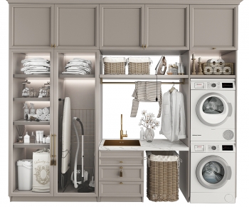 Modern Laundry Cabinet-ID:644320964