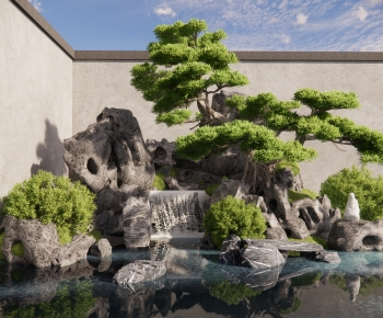 New Chinese Style Rockery Waterscape-ID:687211044