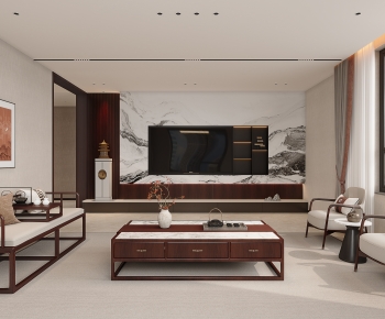 New Chinese Style A Living Room-ID:324666029