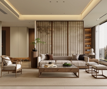 New Chinese Style A Living Room-ID:389086961