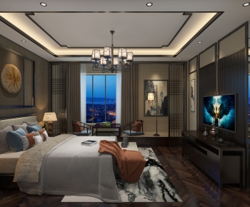 New Chinese Style Bedroom-ID:383288918