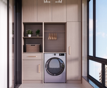 Modern Balcony Laundry Room-ID:707304003