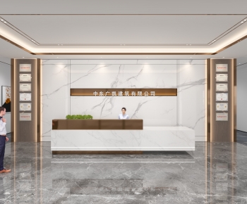 Modern Office Reception Desk-ID:672285083