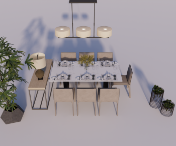 Modern Dining Table And Chairs-ID:288438087