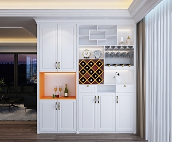 New Chinese Style Simple European Style Wine Cabinet-ID:931082963