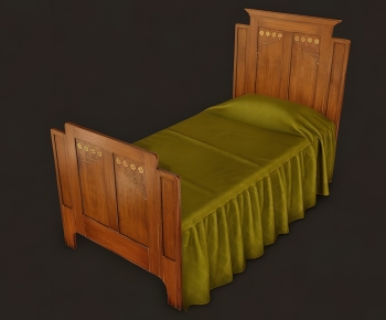 Simple European Style Single Bed-ID:407912027