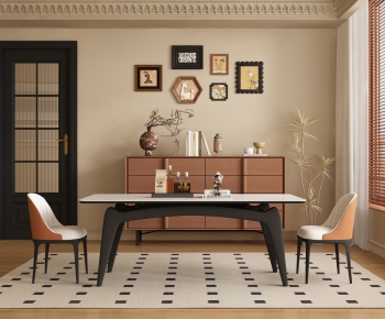 French Style Dining Table And Chairs-ID:423345097