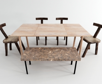 Wabi-sabi Style Dining Table And Chairs-ID:157347927