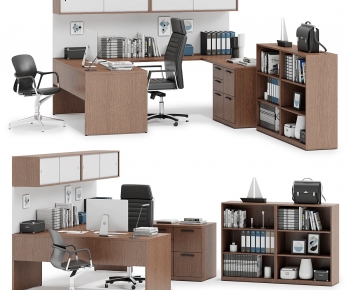 Modern Office Desk And Chair-ID:158310891