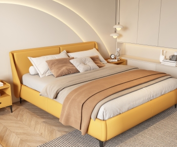 Modern Double Bed-ID:900146017