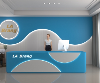 Modern Office Reception Desk-ID:671946058