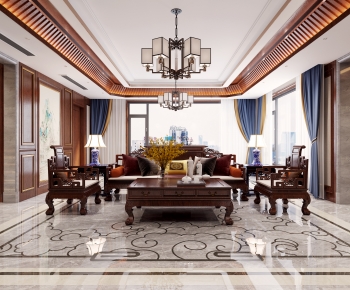 Chinese Style A Living Room-ID:622675906