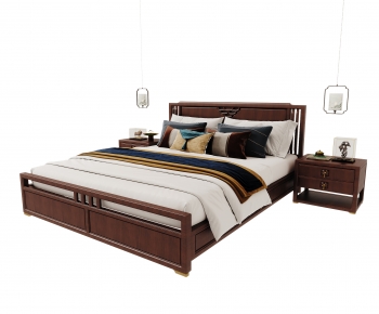 New Chinese Style Double Bed-ID:387224914