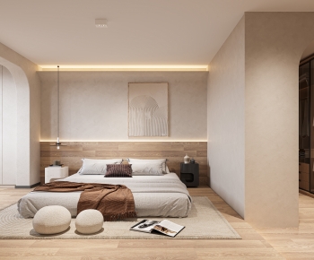 Wabi-sabi Style Bedroom-ID:968491089