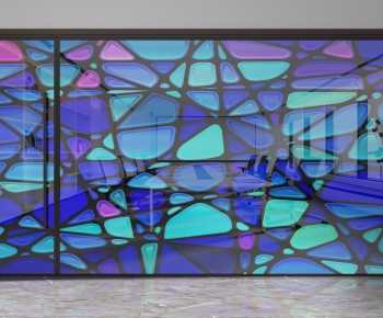 Modern Glass Screen Partition-ID:884001976