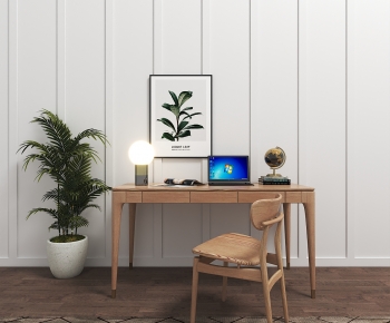 Nordic Style Computer Desk And Chair-ID:387471919