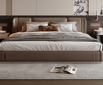 Modern Double Bed-ID:345187908