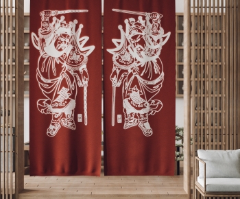 New Chinese Style Door Curtain-ID:694278968