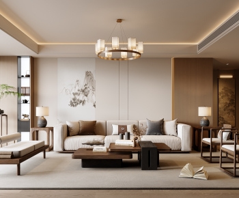 New Chinese Style A Living Room-ID:147243985