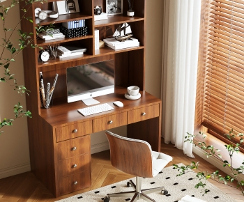 Modern Computer Desk And Chair-ID:586029057