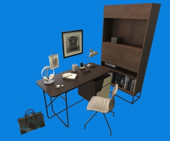 Modern Computer Desk And Chair-ID:599310447