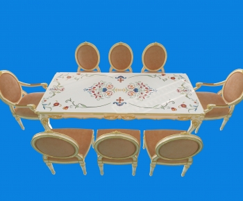 French Style Dining Table And Chairs-ID:813059099