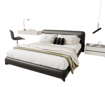 Modern Double Bed-ID:399672039