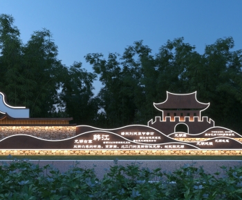 New Chinese Style Landscape Wall-ID:373945959