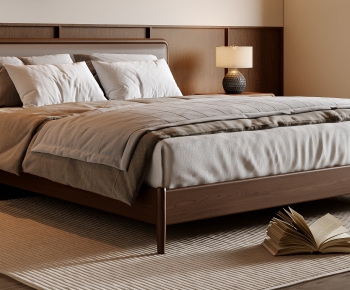 Wabi-sabi Style Double Bed-ID:965109113