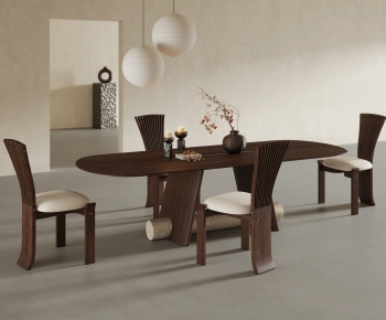 Wabi-sabi Style Dining Table And Chairs-ID:605803975